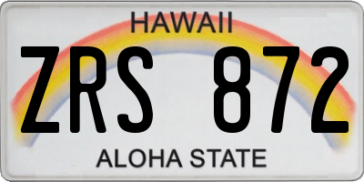 HI license plate ZRS872