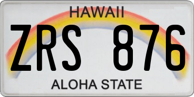 HI license plate ZRS876