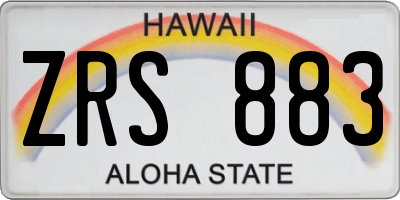 HI license plate ZRS883