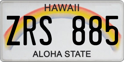 HI license plate ZRS885