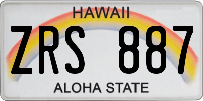 HI license plate ZRS887
