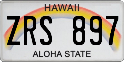 HI license plate ZRS897