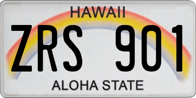 HI license plate ZRS901