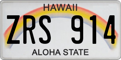 HI license plate ZRS914