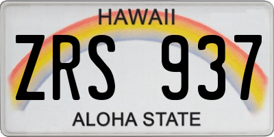 HI license plate ZRS937