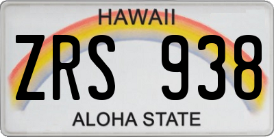 HI license plate ZRS938