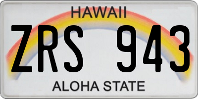 HI license plate ZRS943