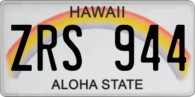 HI license plate ZRS944