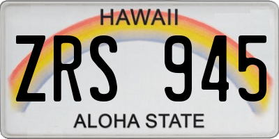 HI license plate ZRS945