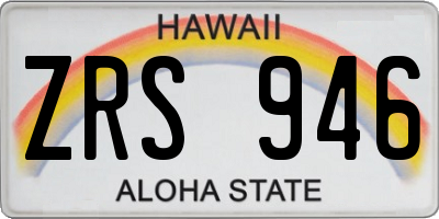 HI license plate ZRS946
