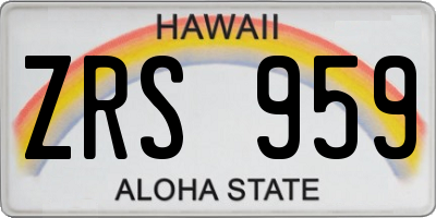 HI license plate ZRS959