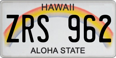 HI license plate ZRS962