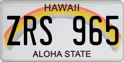 HI license plate ZRS965