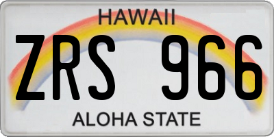 HI license plate ZRS966