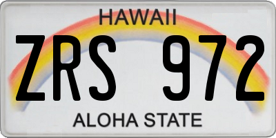 HI license plate ZRS972