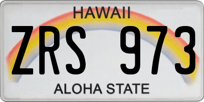 HI license plate ZRS973