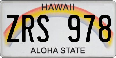 HI license plate ZRS978