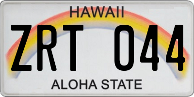 HI license plate ZRT044
