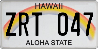 HI license plate ZRT047