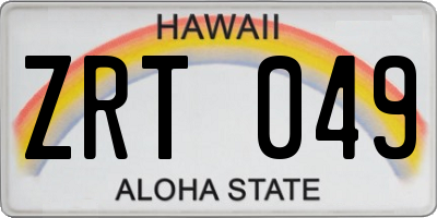 HI license plate ZRT049