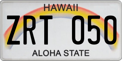 HI license plate ZRT050