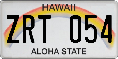 HI license plate ZRT054