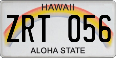 HI license plate ZRT056