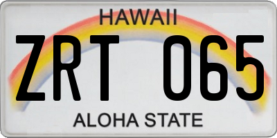 HI license plate ZRT065