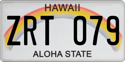 HI license plate ZRT079
