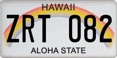 HI license plate ZRT082