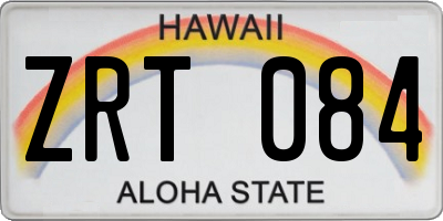 HI license plate ZRT084