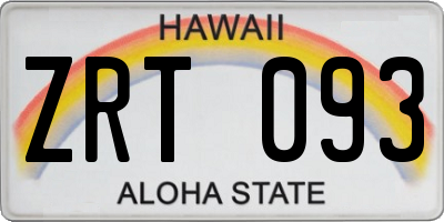 HI license plate ZRT093
