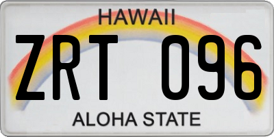 HI license plate ZRT096
