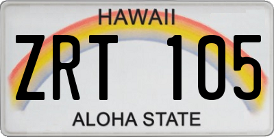 HI license plate ZRT105