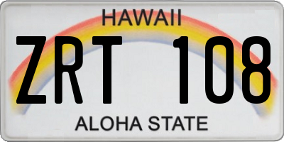 HI license plate ZRT108