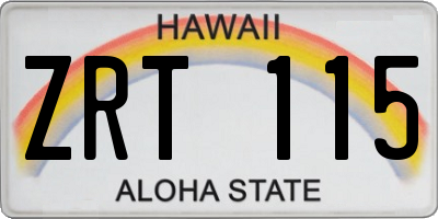 HI license plate ZRT115