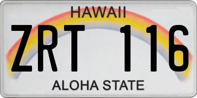 HI license plate ZRT116