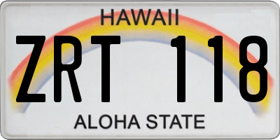 HI license plate ZRT118