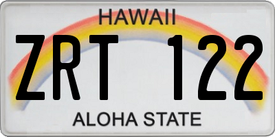 HI license plate ZRT122