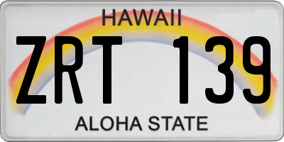 HI license plate ZRT139