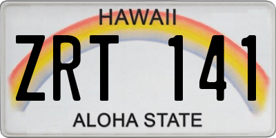 HI license plate ZRT141
