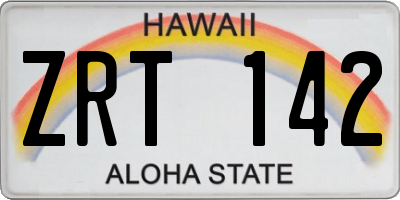 HI license plate ZRT142