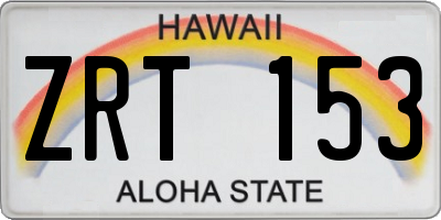 HI license plate ZRT153