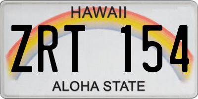 HI license plate ZRT154