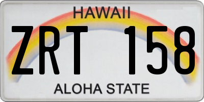 HI license plate ZRT158