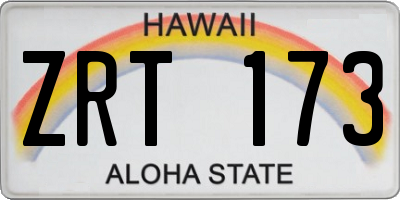 HI license plate ZRT173