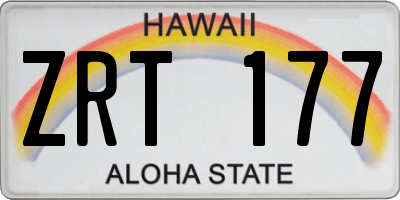 HI license plate ZRT177