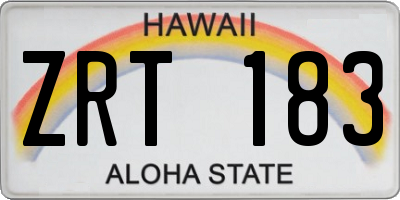 HI license plate ZRT183