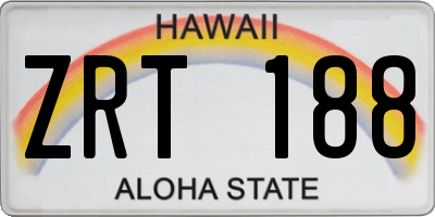 HI license plate ZRT188