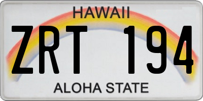 HI license plate ZRT194